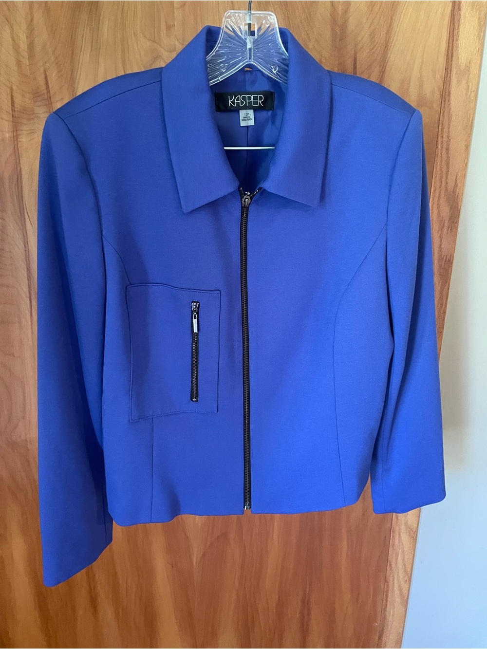 Kasper Women's Zip-Front Blazer in Cobalt
